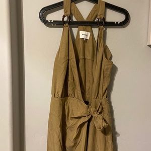 Nanushka tan wrap dress